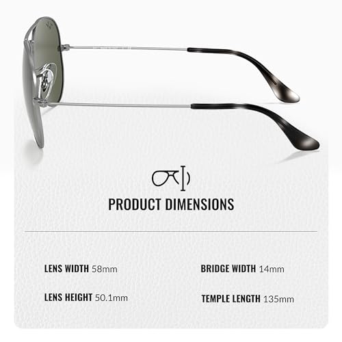 Image of Ray-Ban RB3025 AVIATOR CLASSIC Pilot Shaped Sunglasses for Men & Women with Official RAYBAN Eyewear Kit