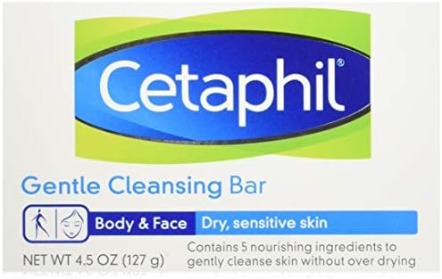CETAPHIL Gentle Cleansing Bar, 4.5 oz Bar (Pack of 6), Nourishing Cleansing Bar For Dry, Sensitive Skin, Non-Comedogenic,Doctor Recommended Sensitive Skincare Brand