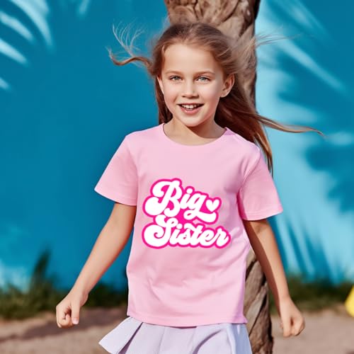 Image of Big Sister Announcement T Shirt Toddler Girls Promoted to Big Sister Tees Outfits 1-7 Years