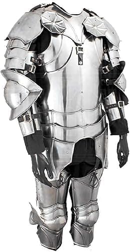 Ironarmoury Art Medieval Knight Full Body Steel Armor Set – Complete Suit with Chest, Shoulder, Arm & Leg Plates for LARP, Cosplay, Reenactment, Stage & Renaissance Fairs