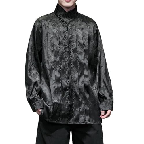 Chemise style chinois homme en coton jacquard pour vos sorties décontractées chic