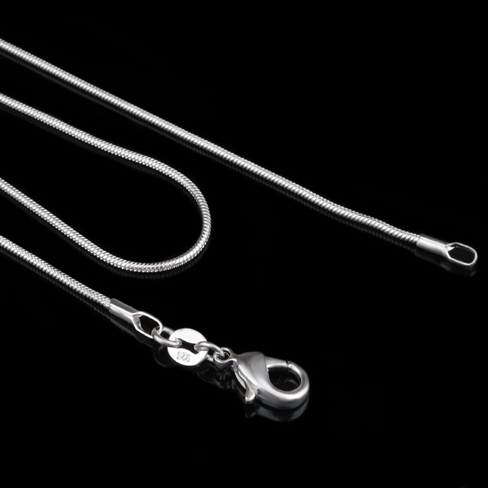 LYGBAOFUL 16–28 Zoll (40–80 cm), 100% authentische Massive Halsketten, 1 mm Schlangenketten-Halskette für Damen