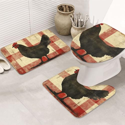 Juego de alfombras de baño de microfibra suave, alfombrilla de diseño cómodo 2