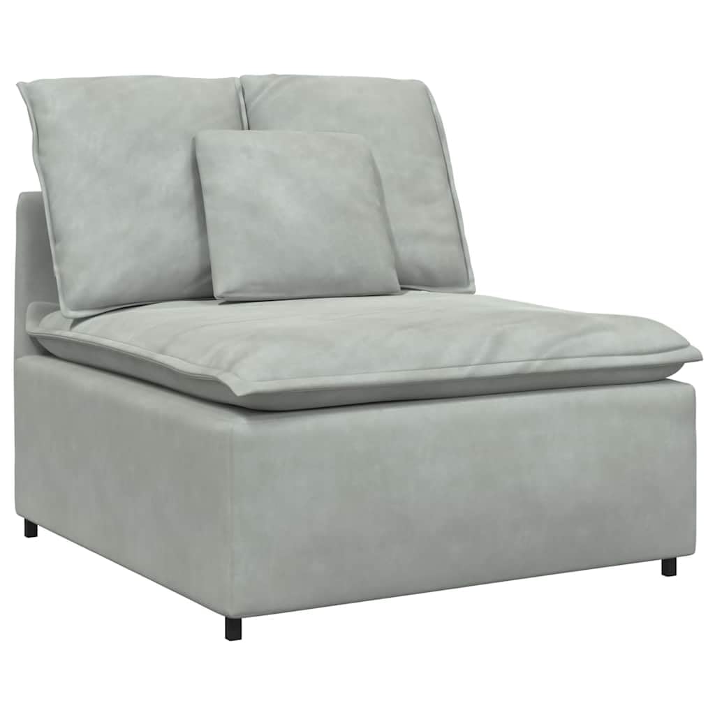 Sofá modular con cojín de terciopelo gris claro, 317 x 217 x 64 cm, marco de metal, 4 piezas, con esquina acolchada y elemento de montaje para salón, salón, cine en casa, confort