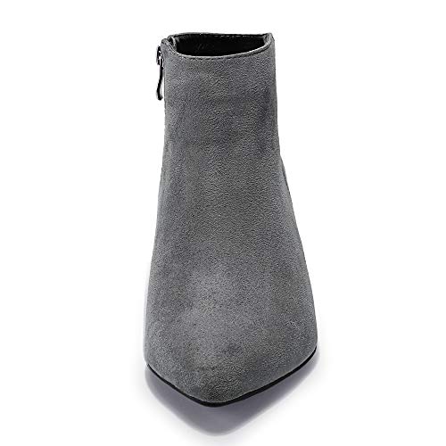 IDIFU Women Booties Low Kitten Heel Ankle Boots Pointed Toe Short Boots Dress Sexy Shoes3
