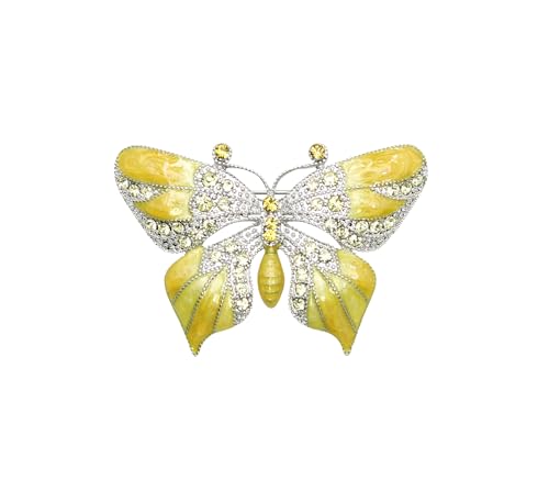 Image of Gorgeous Rhinestone Crystal Enamel Butterfly Pin Brooch
