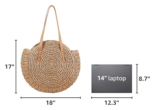 Bolso de playa grande plegable de paja para mujer miniatura 3