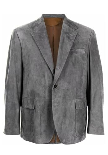 Men's Casual Suede Leather Sports Jacket Regular Fit Stylish Two Button Blazer Coat