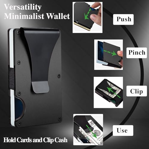 Image of Minimalist Wallet with RFID Blocking for Men,Slim Credit Card Holder with Aluminum Money Clip Wallet for Men and Women,Metal Wallets for Mens Front Pocket as Gifts