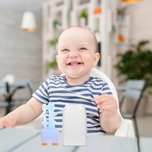 GLSTOY Silicone Toothbrush Set, Flower Shape Light Blue Oral Care - 5