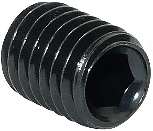 AERZETIX - Juego de 10 - Tornillo de Bloqueo/Apriete Hueco de Extremo puntiagudo/Convexo - Punta cónica cilíndrica sin cabeza - Hexagonal/Allen 6 lados M8x12 - Acero - DIN 914 BI - Negro - C45393