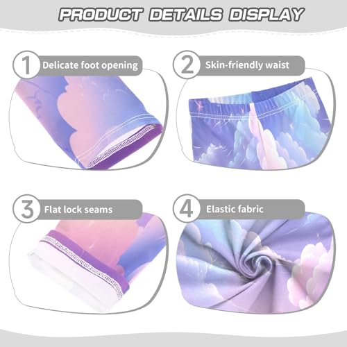 Bolaz Toddler Girls Leggings Printed Yoga Pants Leggings Purple Blue Cloudy for Kids3