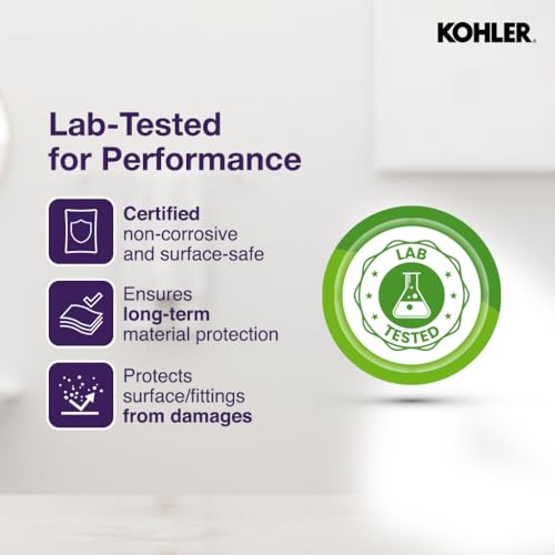 Image of Kohler Glass Surface Cleaner Liquid 1000 ml for stubborn spots | No Health Hazards, Non-toxic, Safe for Kids | Lab Tested and Certified for no corrosion | Biodegradable, Eco-friendly