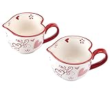 Valentine's Day Heart Shaped Coffee or Beverage Mugs - Set of 2