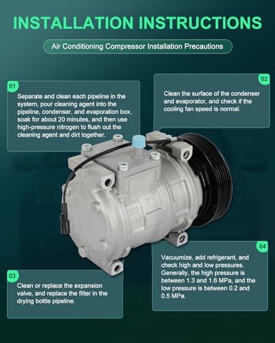 Image of SCITOO AC Compressor fit for Jeep for Grand Cherokee 4.0L 1993-1998 | Fast Cooling, Ultra Low Noise (≤72 dB)Air Conditioner Compressor with Clutch, Easy Installation, 55035782 55066151