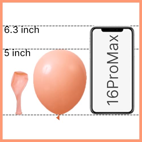 Image of PartyWoo Peach Balloons 50 pcs 5 Inch Small Mini Pastel Light Orange Peachy Pink Latex Balloons for Wedding Baby Shower Gender Reveal Graduation Birthday Party Decorations Peach-Y21
