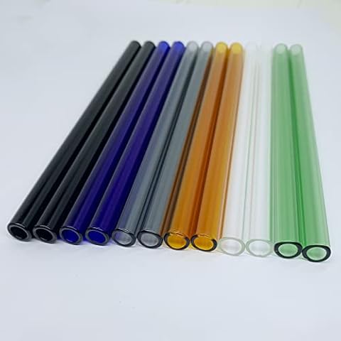 Glass tubes 12 Piece, 8 Inch Long Borosilicate Glass Tubes OD 12 mm Thickness 1.5 mm Colorful Industrial Glass Tubing for Tall Cup (12mm / Multiple Colors) Cover