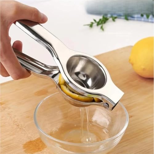 Image of Brunchy Lemon Squeezer Stainless Steel - Food Grade, Nimbu Squeezer with Bottle Opener, Comfortable Handle - Premium Stainless Steel Finish for Effortless Juicing (StainlessSteel)
