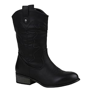 stiefelparadies Damen Cowboystiefel Warm Gefütterte Stiefel Winter Cowboy Boots Leder-Optik Schuhe 151479 Schwarz Zierknöpfe 37 Flandell stiefelparadies Damen Cowboystiefel Warm Gefütterte Stiefel Winter Cowboy Boots Leder-Optik Schuhe 151479 Schwarz Zierknöpfe 37 Flandell