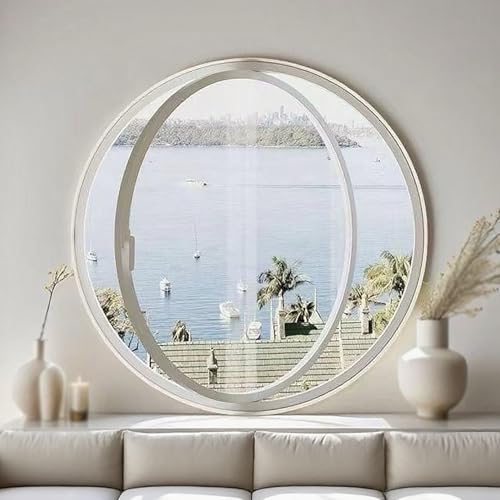 Fenêtre D'abri Ronde Encastrée, FenêTre Coulissante, Fenêtre Ronde Rotative À 360°, Fenêtres En Verre Trempé Rotatives Et Ventilées, Pour Grenier,...