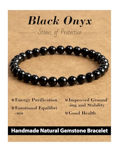 Handmade Natural Stone Beaded Stretch Bracelets,Healing Crystals Protection Bracelet,Spiritual Jewelry Gifts for Women & Men,Replacement Beads Included