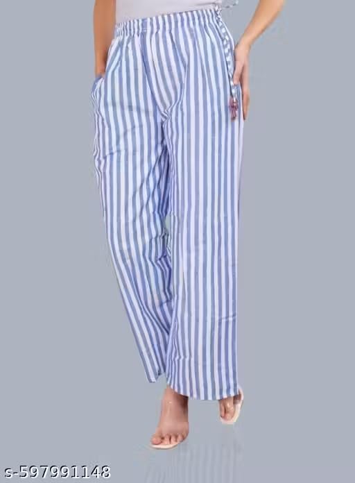 Image of Cotton Regular fit Palazzo | Flared Palazzo Pants with Pocket for Women & Girls | Relaxed Bottom WearPack of 2 11