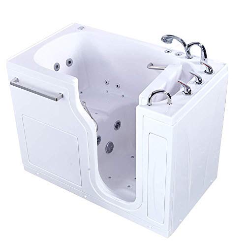 Aqua Acrylic 52"x30" Walk In Tub with Fast Fill 3/4" Faucet, 2" Drain