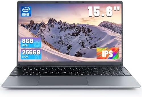AEEZO Laptop Computer, 15.6 inch Laptop, 1366 * 768 IPS Display, Intel Celeron N5095 Processors,8GB DDR4 256GB SSD, Large Battery Capacity, 2.4G/5G WiFi, Bluetooth 4.2, Mini-HDMI