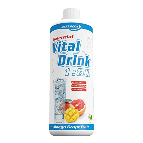 Best Body Nutrition - Essential Vital Drink, 1:80, Mango Grapefruit, 1:80, 1000 ml Flasche