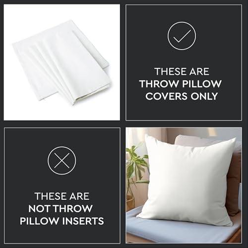 Image of Encasa XO Throw Pillow Covers 20x20 in Set of 4 Bright Combo | No Inserts | Cotton Pillow Covers for Living Room, Bed, Sofa, Couch | Decorative Cushion Covers with Improved Zipper