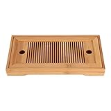 Tasteful Bamboo Japanese/Chinese Gongfu Tea Table, Serving Tray Box Reservoir & Drainage Type for Teahouse Home Office