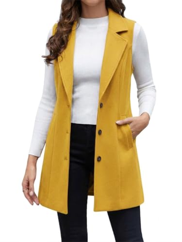 Image of IDEALSANXUN Plaid Vest for Women Fall Winter Sleeveless Blazer Jackets