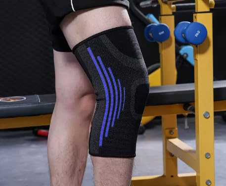 AOOWU Rodillera Menisco y Ligamento de Compresión Antideslizante, Rodillera Deportiva, Rodilleras Transpirable y Antideslizante, Rodillera Compresion para Artrosis y Tendinitis,Hombre y Mujer(M)