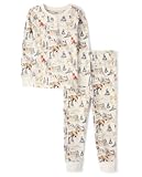 Gymboree,Unisex Child,Kids Gymmie Long Sleeve and Pant Cotton 2-Piece Pajama Sleepwear Sets, Big Kid, Toddler,Auburn Woods,6