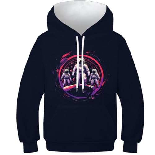 Sweat-shirt Chat Noir à capuche enfants avec poches cordon et imprimé 3D