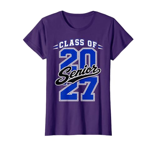 Class of 2027 Senior 2027 Graduation Graduate T-Shirt, Women, Purple, 3X-Large
