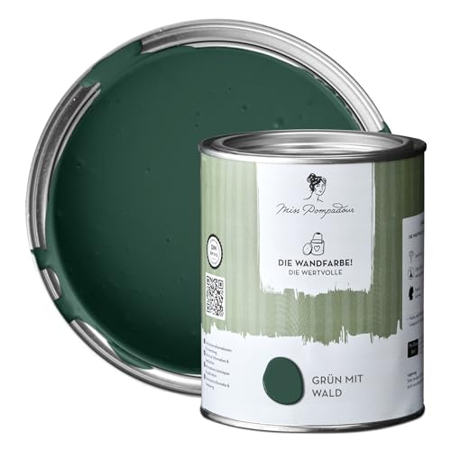 MissPompadour edelmatte Wandfarbe Grün mit Wald 1L - sehr hohe Deckkraft -...