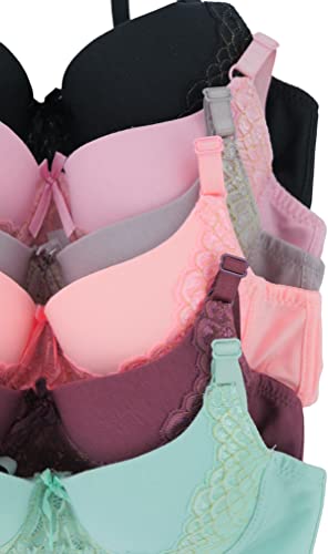 Image of ToBeInStyle Women's Pack of 6 Classic Style Underwire Supportive Padded Bras