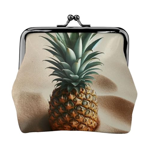 Pu Leather Buckle Coin Purse Pineapple-Fruit Girls Kiss-Lock Change Purse Wallets