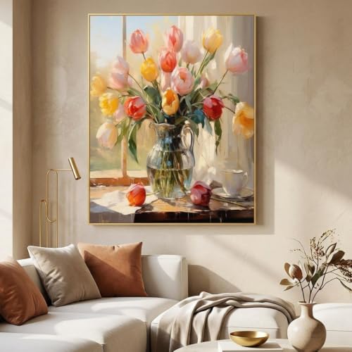 Image of HASTHIP Paint by Numbers Kit with Canvas and Acrylic Paints for Decor | Art kit, Painting Kit for Adults Beginners, Art Therapy Kit for Adults, Wall Decor Paint Home Decor, Frameless 16x20 inch