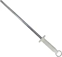 Chaira Lisa de Cabo Branco Aço Carbono Com Argola 14" - Mundial