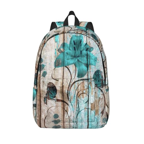Sac à dos voyage femme fleur sarcelle pour ordinateur portable et infirmière