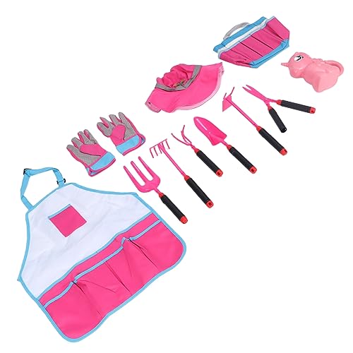 Kit de jardinería para niños seguro contra arañazos con herramientas rosa 5