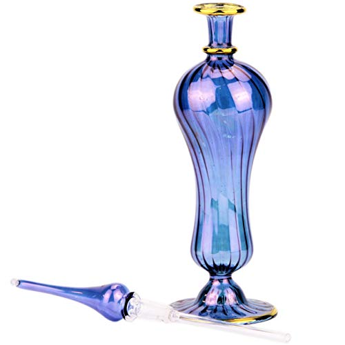 NileCart 9 in. Egyptian Perfume Bottle large size blue handmade in Egypt For your perfume, essential oils, Egyptian decoration or party table centerpiece - image 2