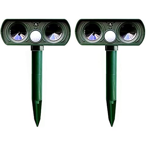 The Fellie Cat Repellant Garden, Ultrasonic Animal Deterrent, 2pcs Outdoor Solar Waterproof Fox and Dog Repellent with Motion Sensor for Rat, Spider, Mouse, Squirrel,Mole Repellent and Other Rodents Cover