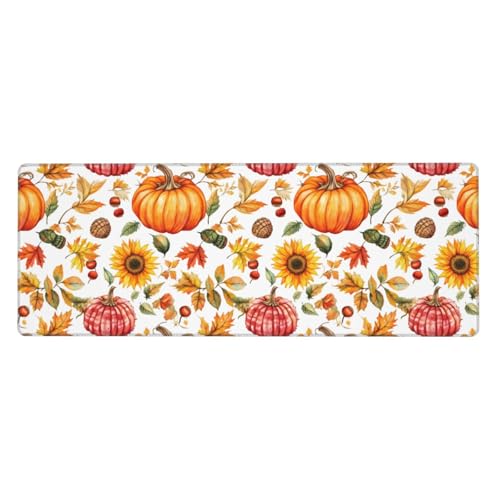 Grand tapis de souris de jeu aux bords cousus renforcés et tissu haute densité motif automnal