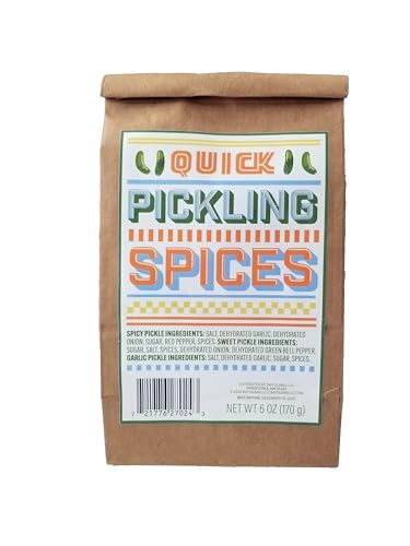 Quick Pickle Kit 6 Pack Pickling Spice Variety (Spicy Sweet Garlic) 1 oz Bags Easy Homemade Refrigerator Pickles Just Add Cucumbers Vinegar & Water