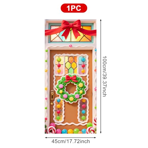 Vinilo decorativo para puerta navideña 17.7 x 39.3 pulgadas miniatura 3