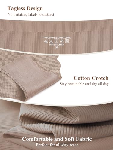 5 Pack Seamless Underwear for Women No Show Panties High Waisted Cheeky Bikini Soft Hipster Breathable Briefs3