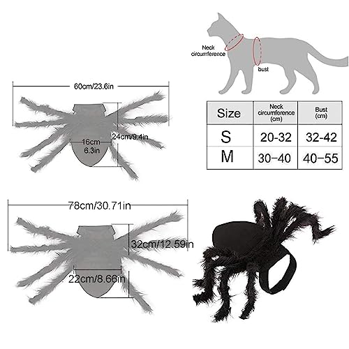 Stronrive Halloween Spinnenkostüm für Hund & Katze - Plüsch Spinne Kostüme für Haustiere